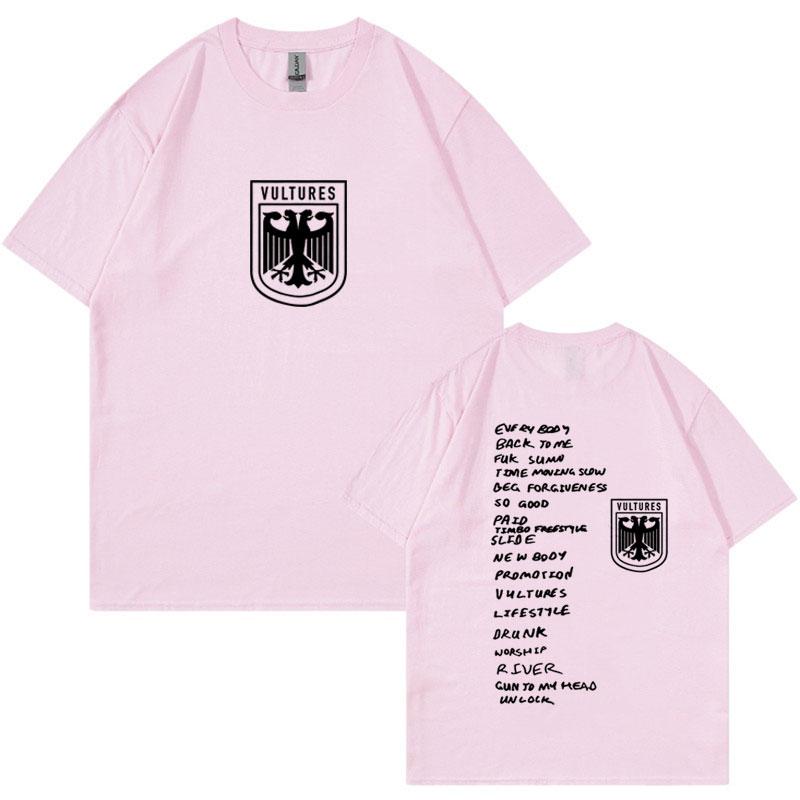 Vultures Kanye West Nowy Album Muzyczny Logo T-Shirt Odzież Męska Hip Hop Punk T-Shirt Unisex Vintage Bawełna Krótki Rękaw T-shirty