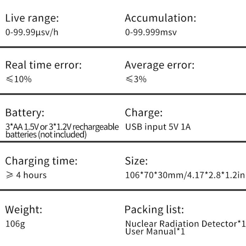 BR-9B NEW XR-1 Portable Geiger Counter Nuclear Radiation Detector Personal Dosimeter Marble Tester X-Ray Radiation Dosimeter