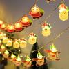 Cross-Border LED Christmas String Lights - Flashing Cartoon Snowman Decorative Holiday Atmosphere