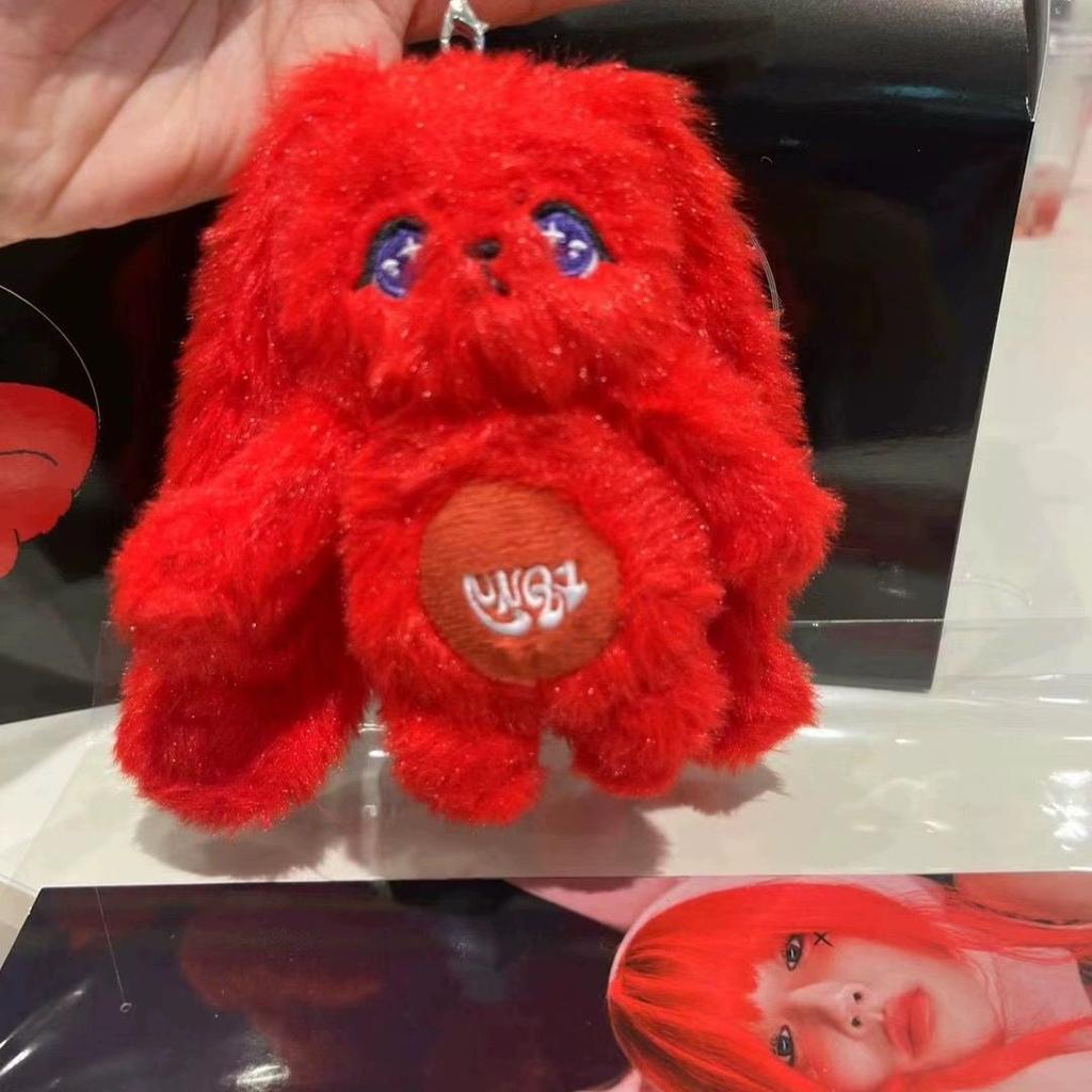 Idol YUQI SOLO Red Rabbit Keychain Soft Plush Toys Bag Charm Doll Figure Pendant Backpack Accessories Gift