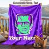 Custom Text Flannel Throw Blanket, Lightweight Cozy Bed Sofa BlanketThe Munsters