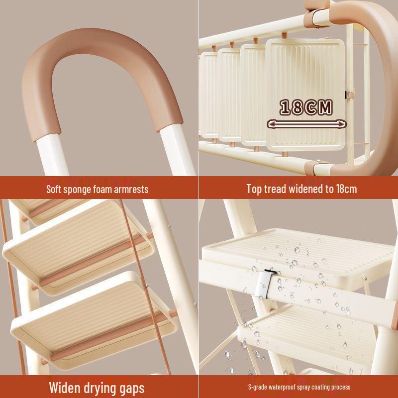 Carbon Steel Telescopic Folding A-Frame Ladder & Clothes Rack