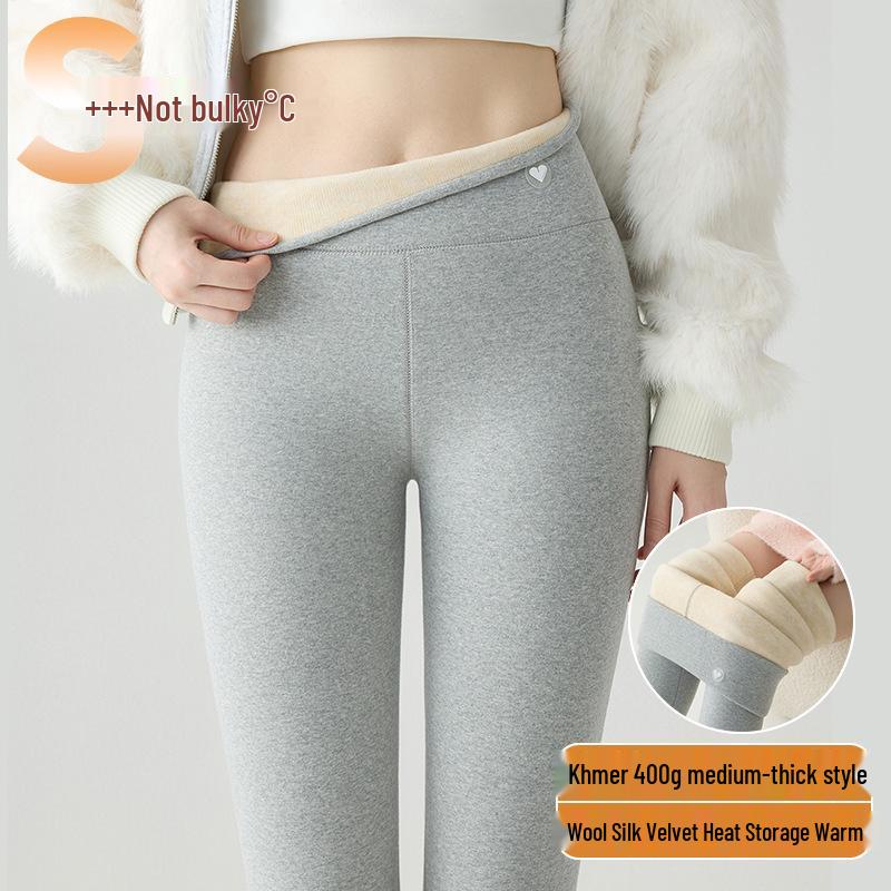 

Women s High-Waist Fleece-Lined Pants: Winter-Ready, Thick Wool-Cotton Blend, Plus Size, Northeast Silk, New Style. XL