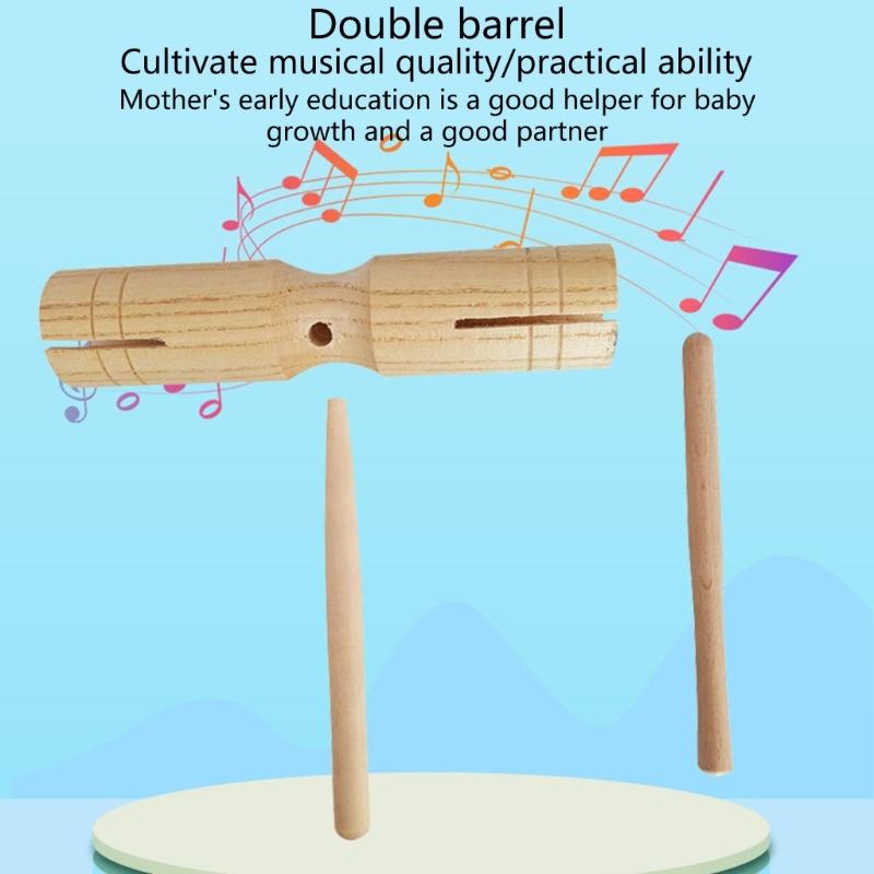Double Boom Music Musical Instrument Toy Percussion Childrens Baby Puzzle Toy Shaker Baby Child Wood Orff Percussion Toy