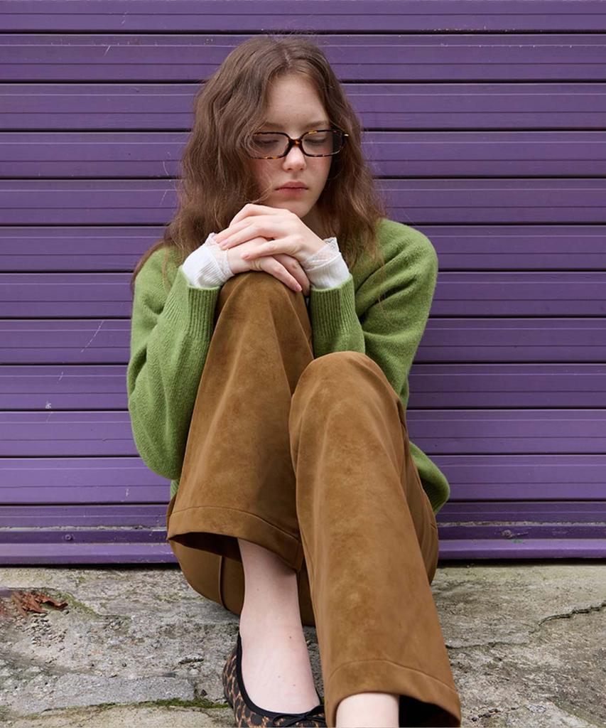 MURMURE Of Suede Elastic Bootcut Pants_Obe Pants