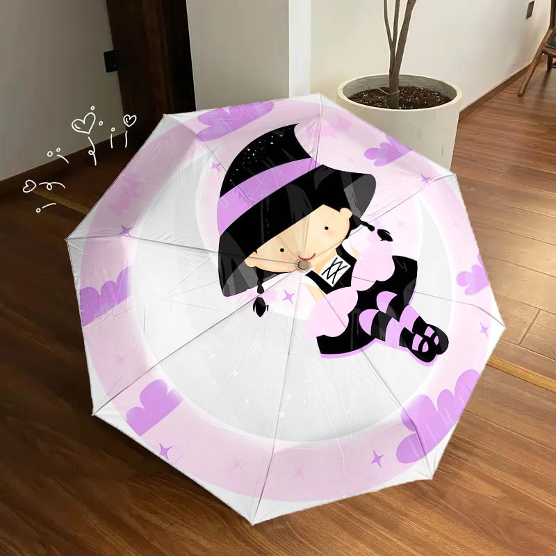 1pc Moon Witch Themed High-quality Umbrella,Automatic Opening and Closing Umbrella,Multi-functional Umbrella G0811188