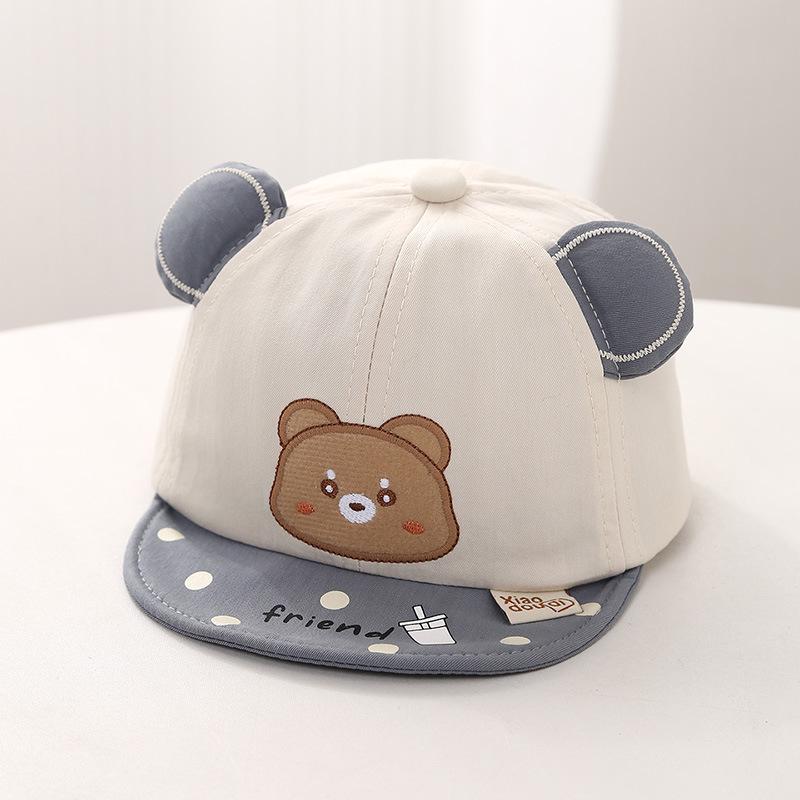 Infant Spring Cute Bear Sun Protection Baseball Cap – Adorable & Versatile Duckbill Cap for Boys and Girls.