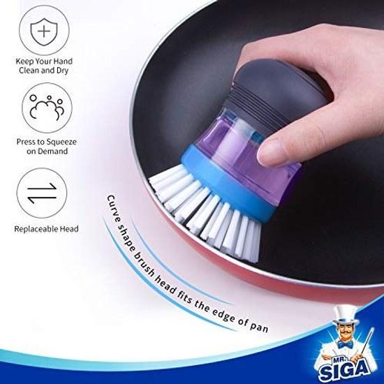 MR.SIGA One-Push Handy Kitchen Brush (with Holder)