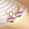 Stainless Steel Colorful Oil Drop Sweetheart Dangle Earrings for Women - Versatile Everyday Accessories