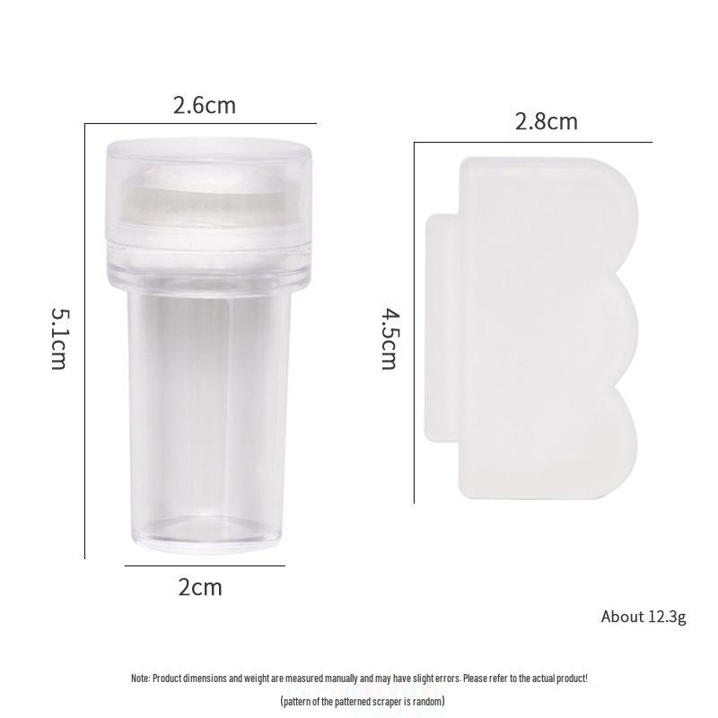 Large Silicone Nail Art Stamp with Lid - Single/Double Head French Design DIY Stamping Tools