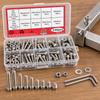 240pcs Stainless Steel Stainless Steel Bolt Set Socket Head Flat Washers Nut And Bolt Set Hex Wrench Included
