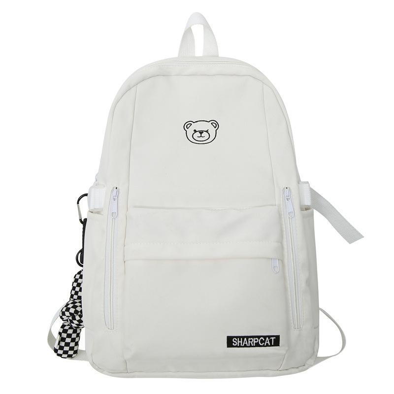 

Backpack Women s Large Capacity Korean Version Harajuku High School Student Backpack Japanese Simple ins Wind Junior High School Student School Bag Single Pack белый