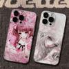 Soft Pink Anime Girl Illustration Phone Case for iPhone 17 16 15 14 13 12 11 16E Series Pro Max Plus Double Layer Protection
