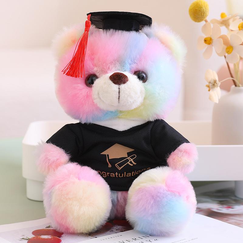 Nice 16 Styles Kawaii Dr. Bear Plush Toys Stuffed Soft Colorful Teddy Animal Dolls Graduation Birthday Gifts For Students Girls