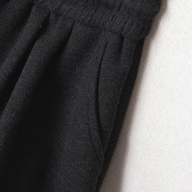 Women's Wool Blend Elastic Waist Drawstring Wide-Leg Pants