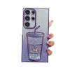 Creative Quicksand Cup Suitable for Samsung S24ULTRA Mobile Phone Case S23 Transparent Gradient Glitter S22 with Lens Film
