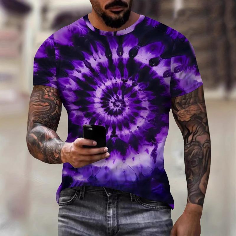 New 3D T-shirt for Men's Hip Hop Short Sleeve Top, Fire Ball Harajuku Men's T-shirt