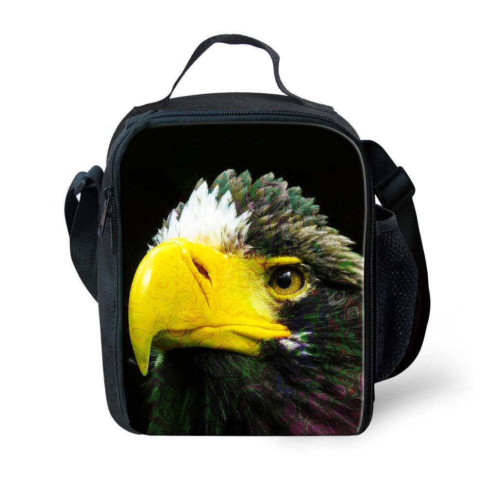Classic Crossbody Denim pocket Cute Cat Dog Lunchbox Thermal insulation Food Lunch Bag 3D Printed Insulated Handbags Ice Bags