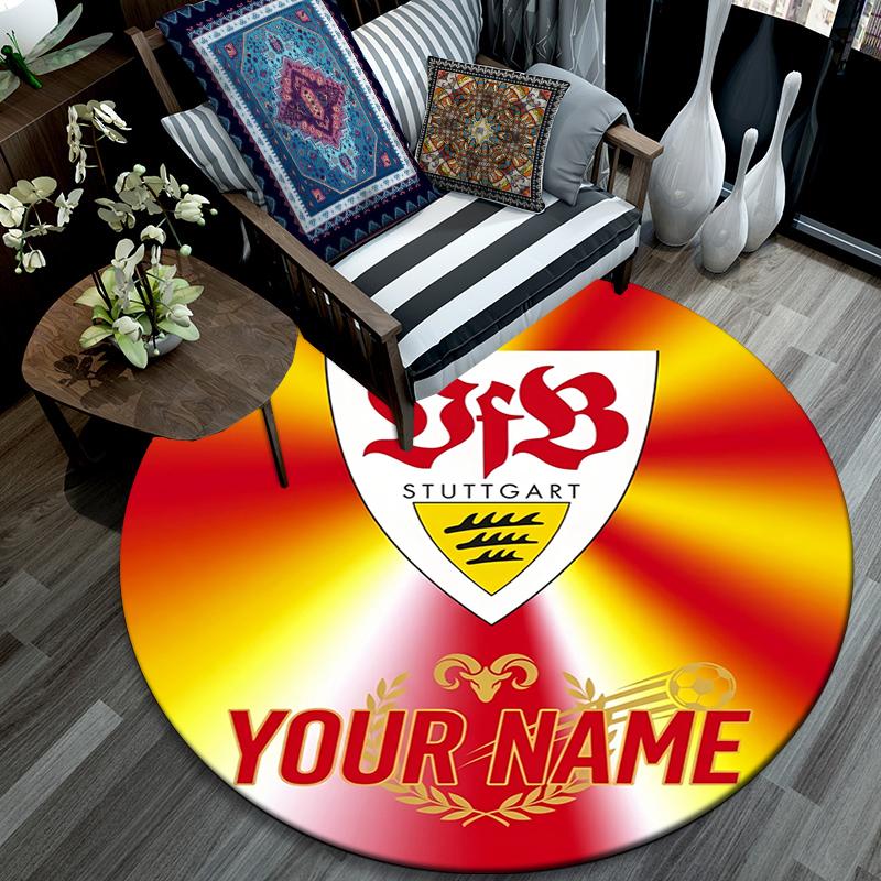 Custom Name,VfB pattern round rug,Carpet Rug for Living Room Bedroom Playroom ,Non-slip Floor Mat,Holiday Gifts and Birthday Gifts.
