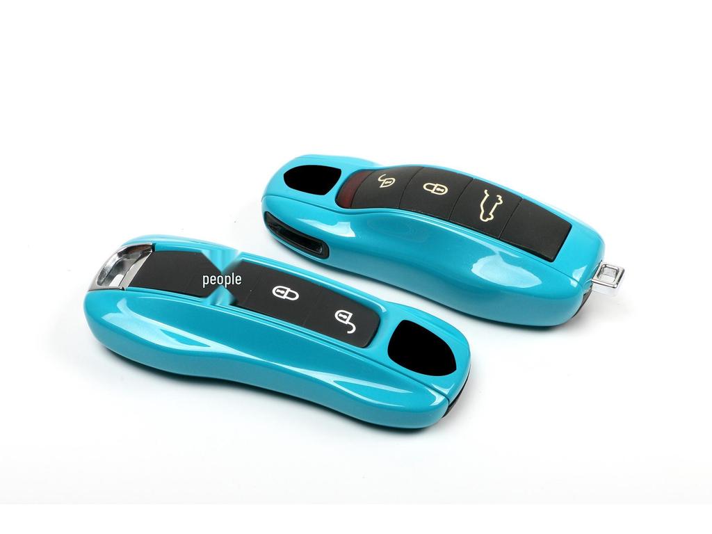Porsche Key Shell for Cayenne, Macan, 911, Panamera, 718, Taycan - Miami Blue