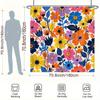 1pc Pop Art Floral Shower Curtain - Vibrant Flowers in Yellow, Orange, Blue, Purple, Pink, Polyester