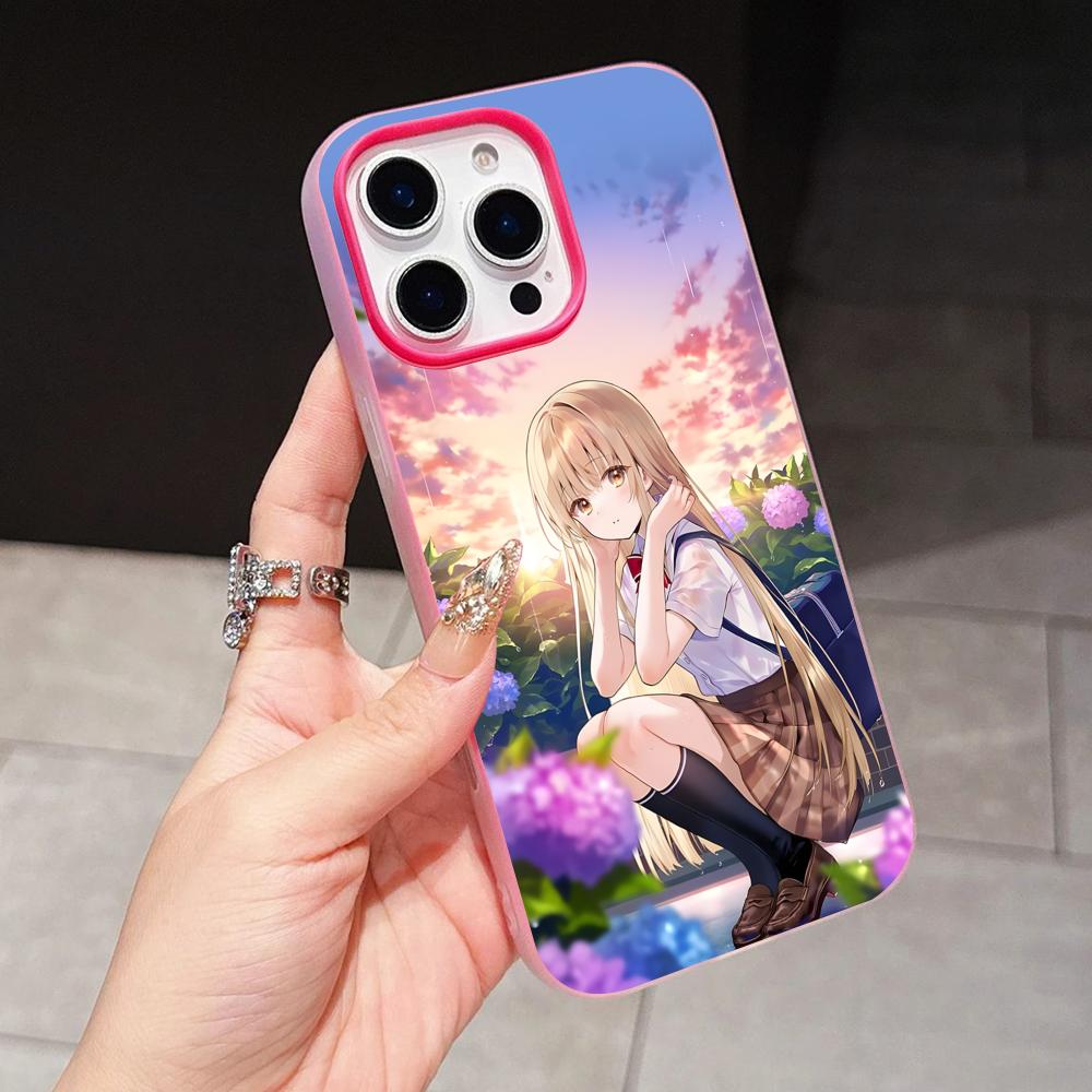 Engel Mahiru Shina Handyhülle für iPhone 17 16 15 14 13 12 11 Air Pro Max Plus Jelly Doppelschicht Rose Rot Hülle