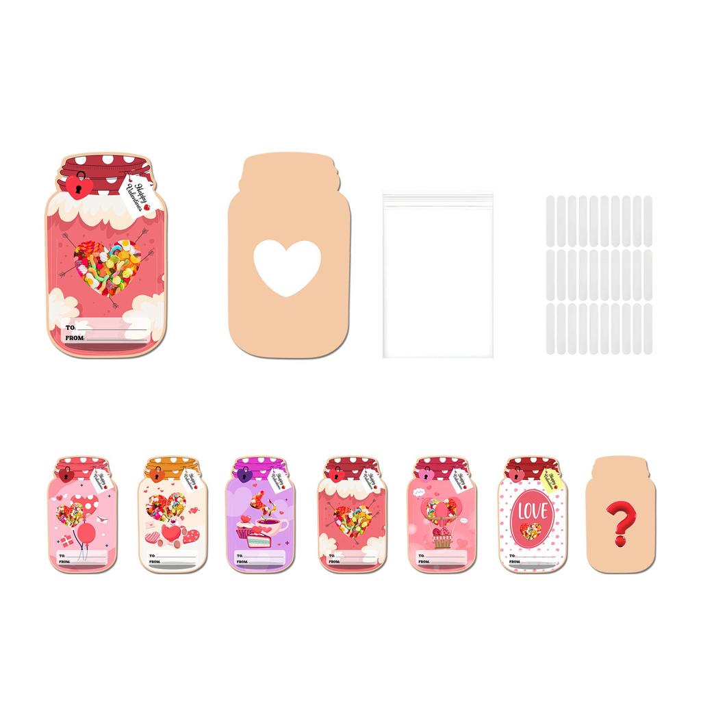 Candy Cards With Drifting Bottle Shaped Cards For Valentine's Day Party Gift Exchange Gift Decoration