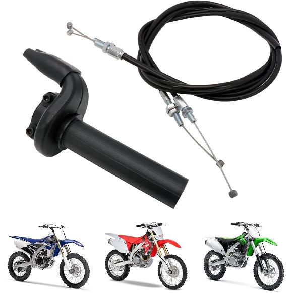 

Dirt Bike Throttle Assembly with Throttle Cable Motorcycle Push Pull Throttle Universal for YZ WR 250F 426F 450F CRF 150R 450R 450X 250X KX 250F 450F