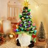 A Stunning Resin Dwarf Christmas Tree with 46 Colorful Light Bulbs, Battery-powered, Suitable for Use Indoors and Outdoors As a Holiday Decoration.