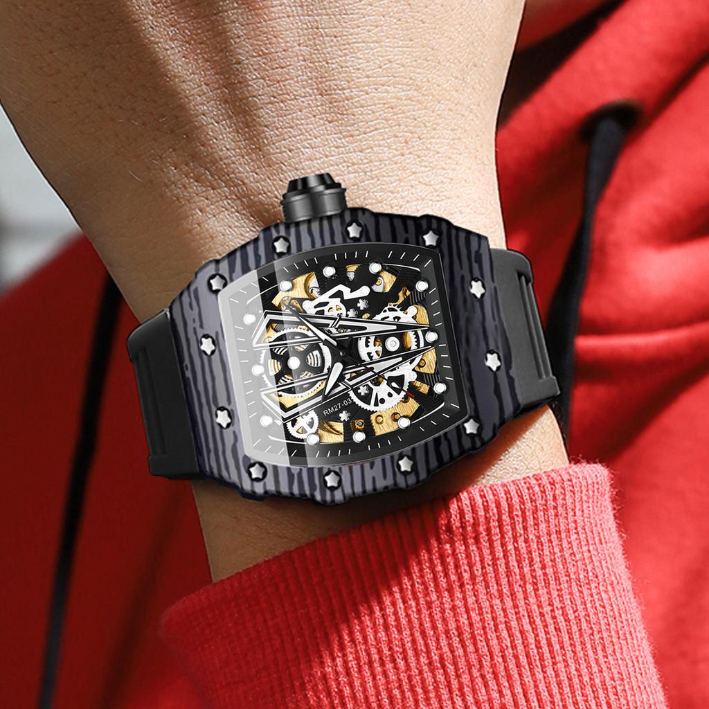 Bingbang Watch Automatic Hollow Mechanical Watch Miller Fashion Men'S Sports Watch.