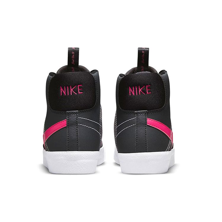 Nike Blazer SE D Non-Slip Durable Mid-Top Skate Shoes Black Pink Kids Skate Shoes DH8640-001