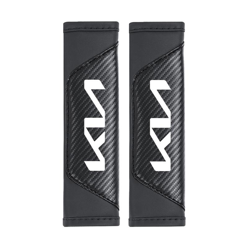 ALAZ2 Car Safety Belt Cover Pads Auto Leather Shoulder Cushion Accessories For KIA Rio 4 Ev3 ev6 Niro Stonic Sportage GT-Line Ceed K9