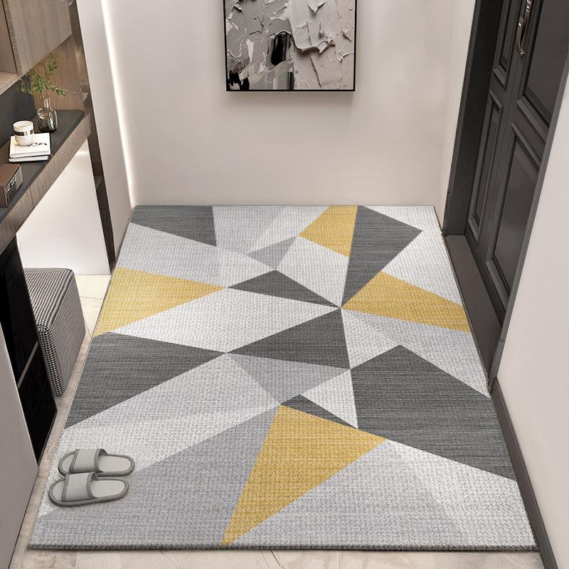 Door Floor Mat Dirt-Resistant Light Luxury Crystal Velvet Floor Mat Household Door Entrance Entrance Door Rubbing Soil Wear-Resistant Foot Pad 50*80cm (crystal velvet)