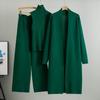 Spring & Autumn Knitted Suit: Sleeveless Vest, Cardigan, and Pants Set.