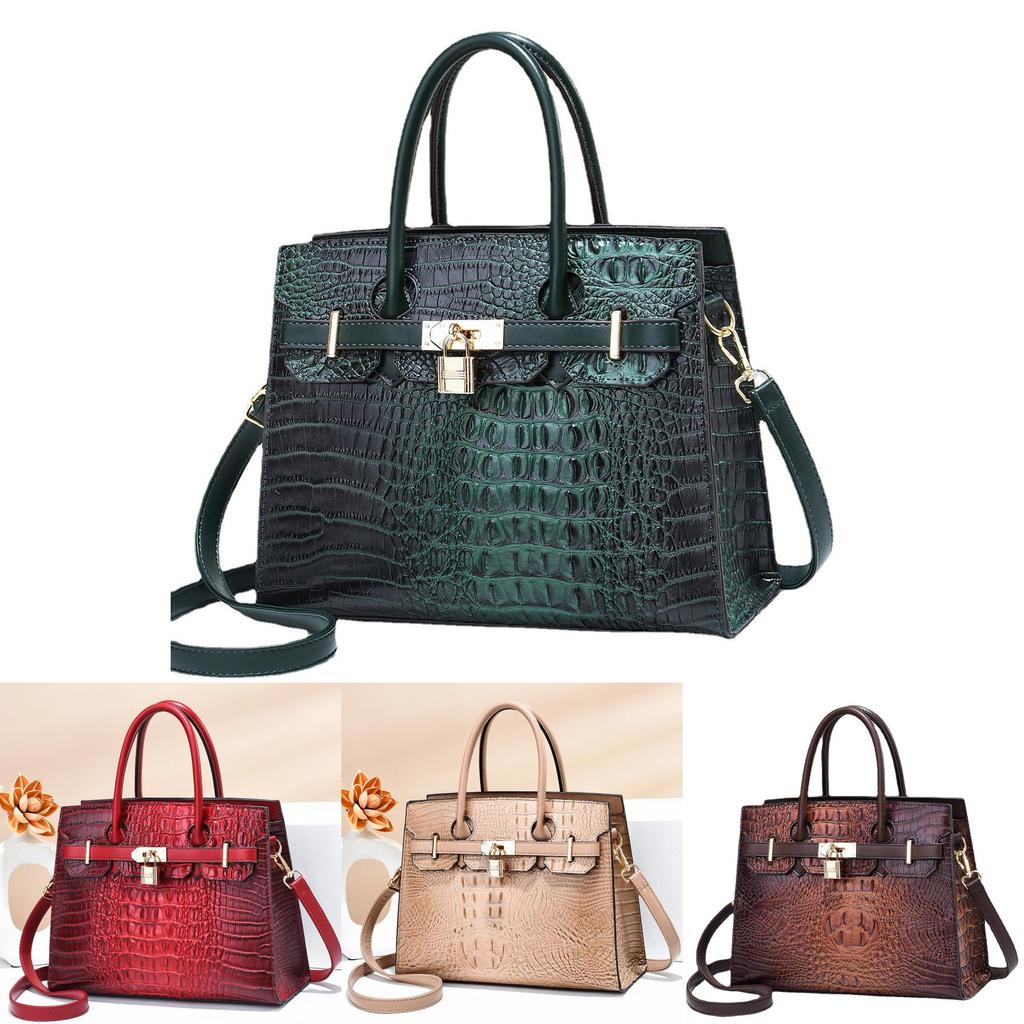 Borsa a Tote Elegante di Grande Capacità con Fantasia Coccodrillo Per l'Uso Quotidiano alla Moda