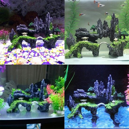 Fish Tank Rockery Safe Decorative Resin Tree Bridge Mountain Rock for Home