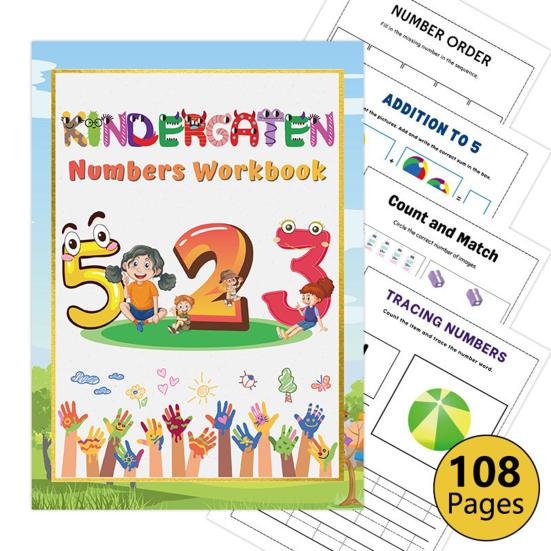 

Yousheng Kindergarten Numbers Workbook for Kids Preschool Educational Number Tracing Early Learning Book for Toddlers 1 Set