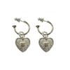 Retro Embossed Heart Stud Earrings Light Luxury Niche High Texture Personalized Versatile Temperament Fashion Ear Jewelry Holiday Gift For Ladies