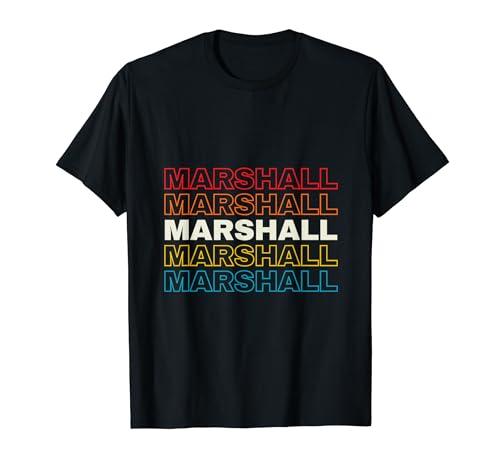 I Love Marshall Personalized Retro Sunset Name T-Shirt