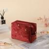 High Quality Portable Cosmetic Bag stamping star pattern with Zipper Make Up Storage Bag Soft Velvet Women Toiletry Bag