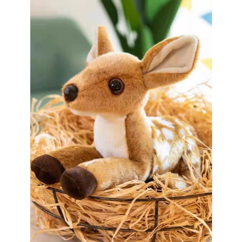 New Kawaii Deer Plushtoys In Prone Pose Soothing Elk Doll For Girls Bedtime Companion Soft Fawn Animal Friend