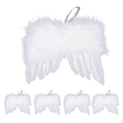 5 Pièces Aile d'Ange Plume Aile Suspendue, Décorations de Noël pour les Fêtes, Fête