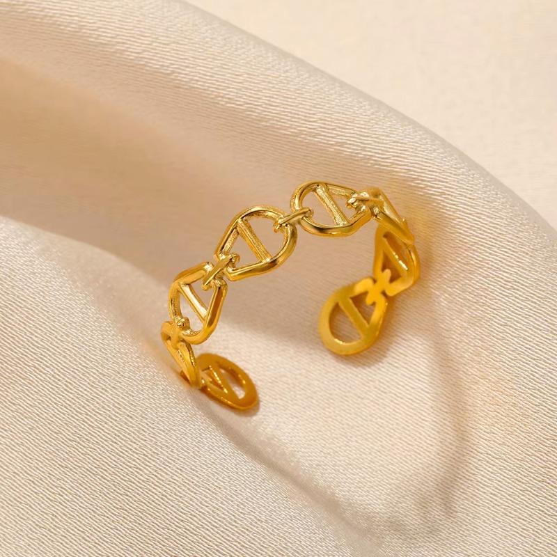 New stainless steel love geometric ring women's opening adjustable jewelry daily wear