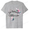 French Team Bride Squad T-shirt Flower Graphic Bridal Shower Wedding Tops Women Bachelorette EVJF Party Blouses Bridesmaid Tees