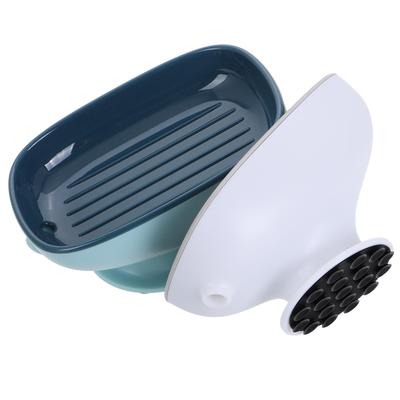 2Pcs Soap Box Rack Bathroom Tray Draining Holder St Suction Cup Dish Kitchen Shelf Easy Clean Hair Care Styling Tool