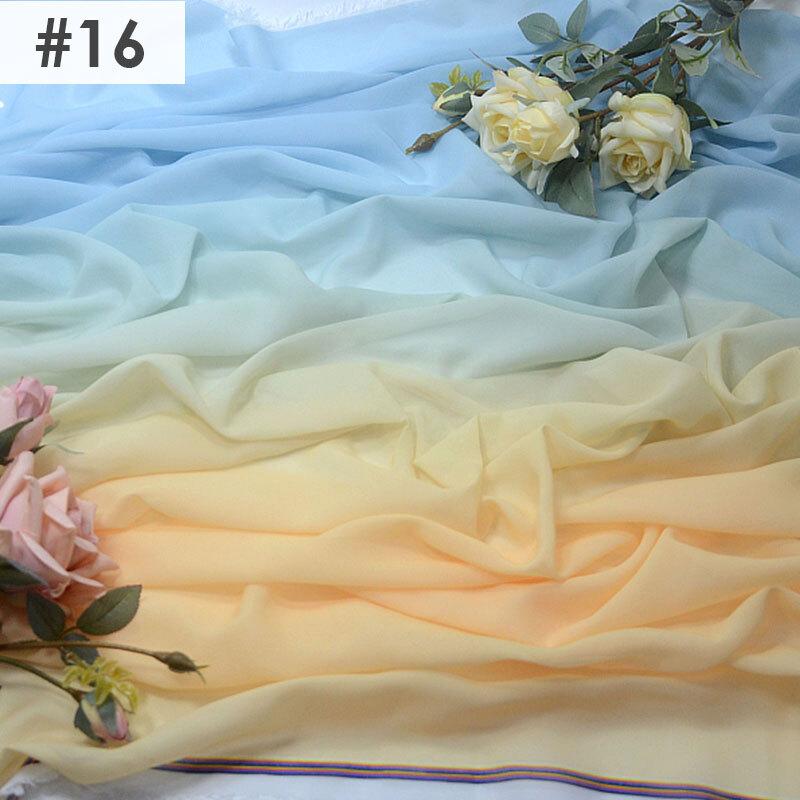Gradient Color Rainbow Chiffon Fabric Scarf Sewing Craft DIY Ancient Style Hanfu Dress Stage Costume Decor Clothing Supplies