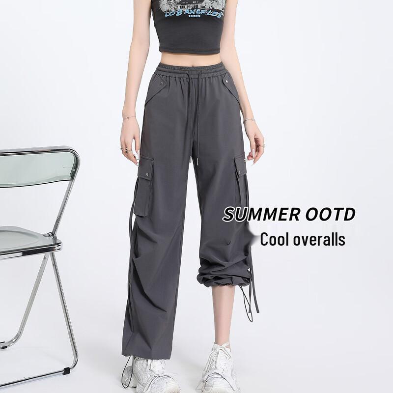 Women's American Style High-Waist Loose Cargo Pants