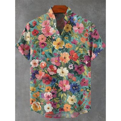 2026 Men's Shirt Hawaii Beach Holiday Flower Pattern Summer Casual Men's Top Breathable New Style