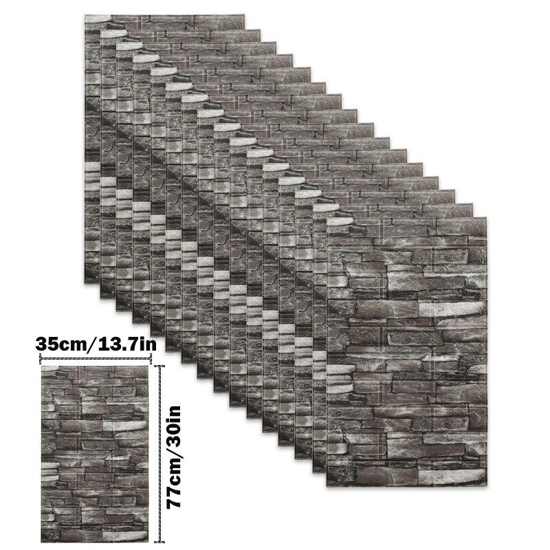 

20 шт. 3D пенопластовые наклейки на стену, панели, кирпичные водостойкие клейкие обои, гостиная, спальня, домашний декор для ванной комнаты Pack of 20