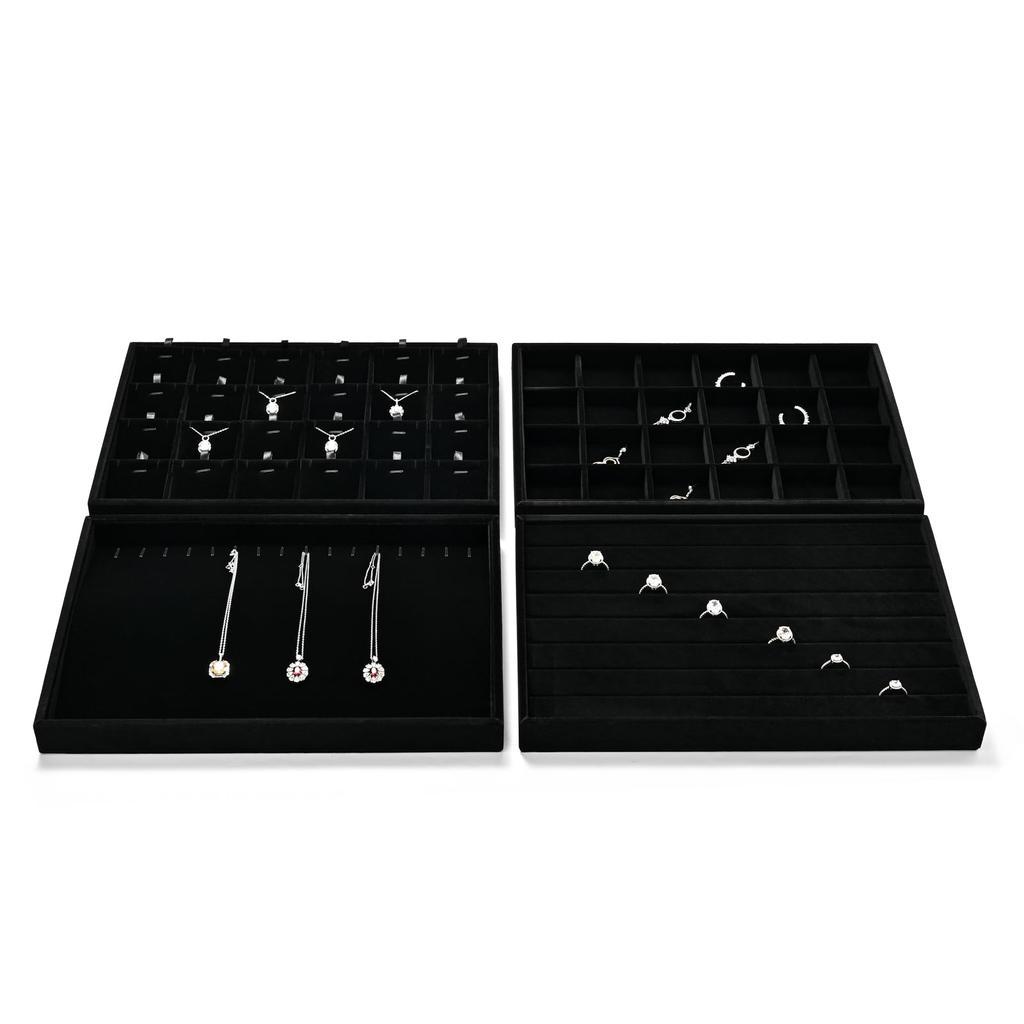 Papten Jewelry No for for Home Commercial P23601 Tray, Velvet, Large, Dividers, Rings, Watches, Necklaces, Display, Storage, Simple, High-End,